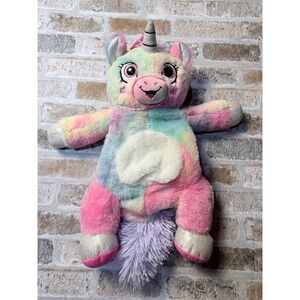 Kipp Brothers Kids Rainbow Tie Dye Unicorn Plush Backpack Pink Purple Glitter